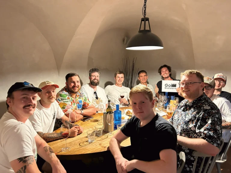 Group of British tourists on a Stag Do in Bratislava